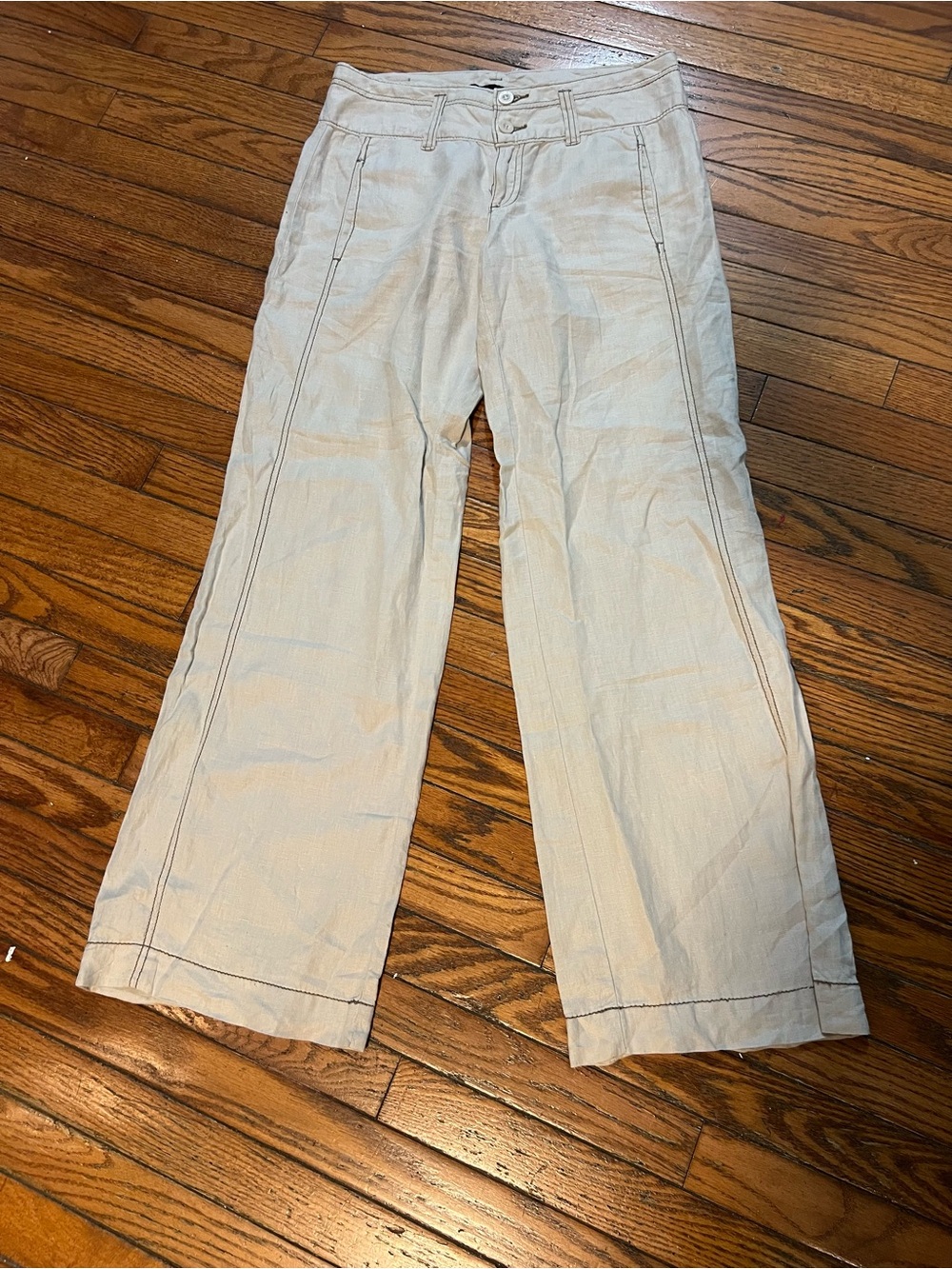 Calvin Klein Jeans Light Beige Straight-Leg Chinos size 4